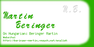 martin beringer business card